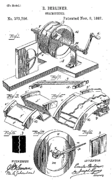 Patent for the original Gramophone